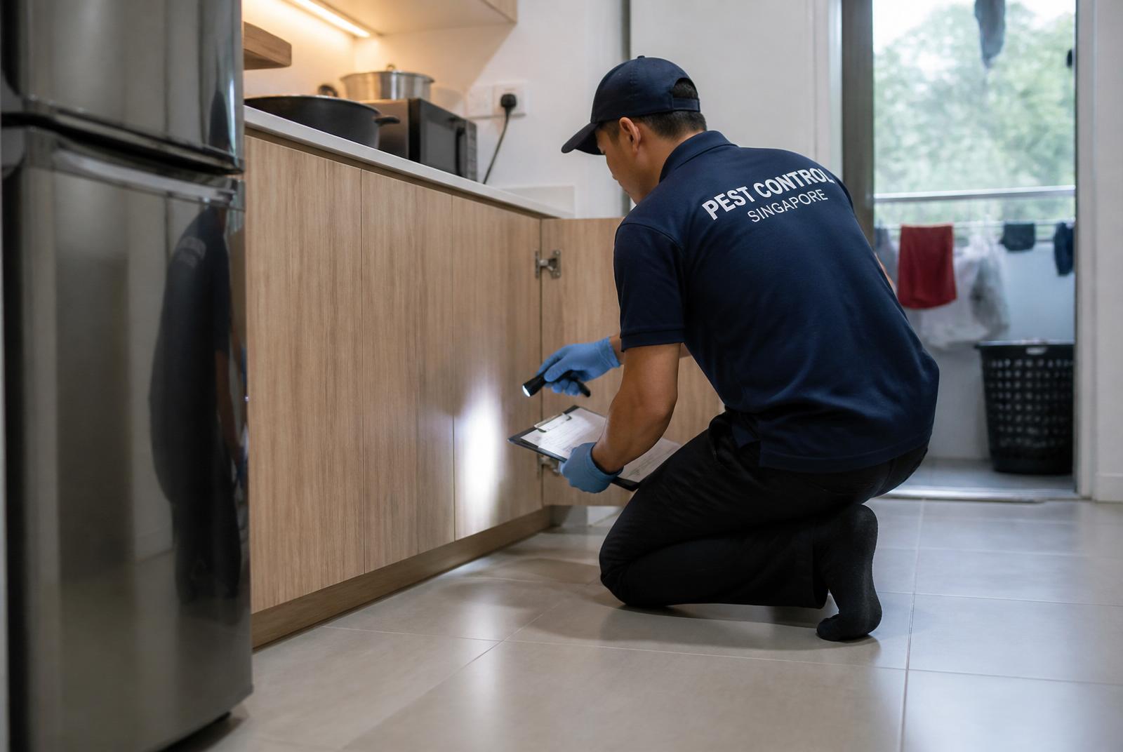 Technician inspection · HDB kitchen